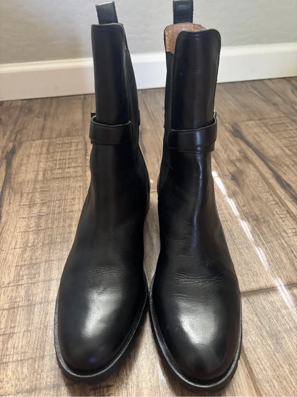 Jack Rogers Black Leather Chelsea Harness Boots